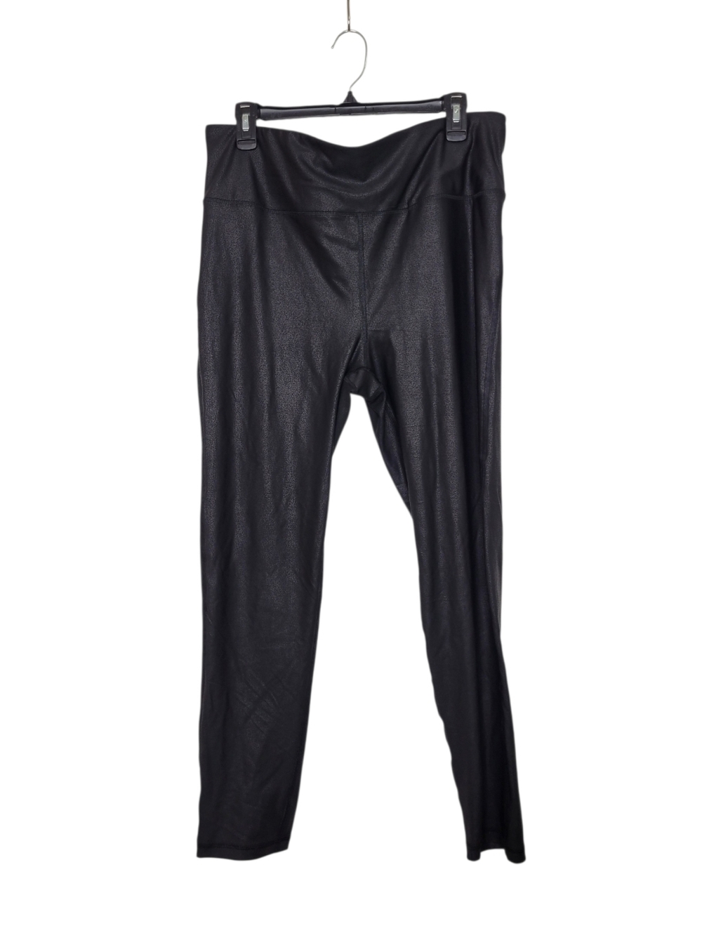 Mono B Size 2X High Waisted Faux Leather Stretchy Black Pull-On Leggings